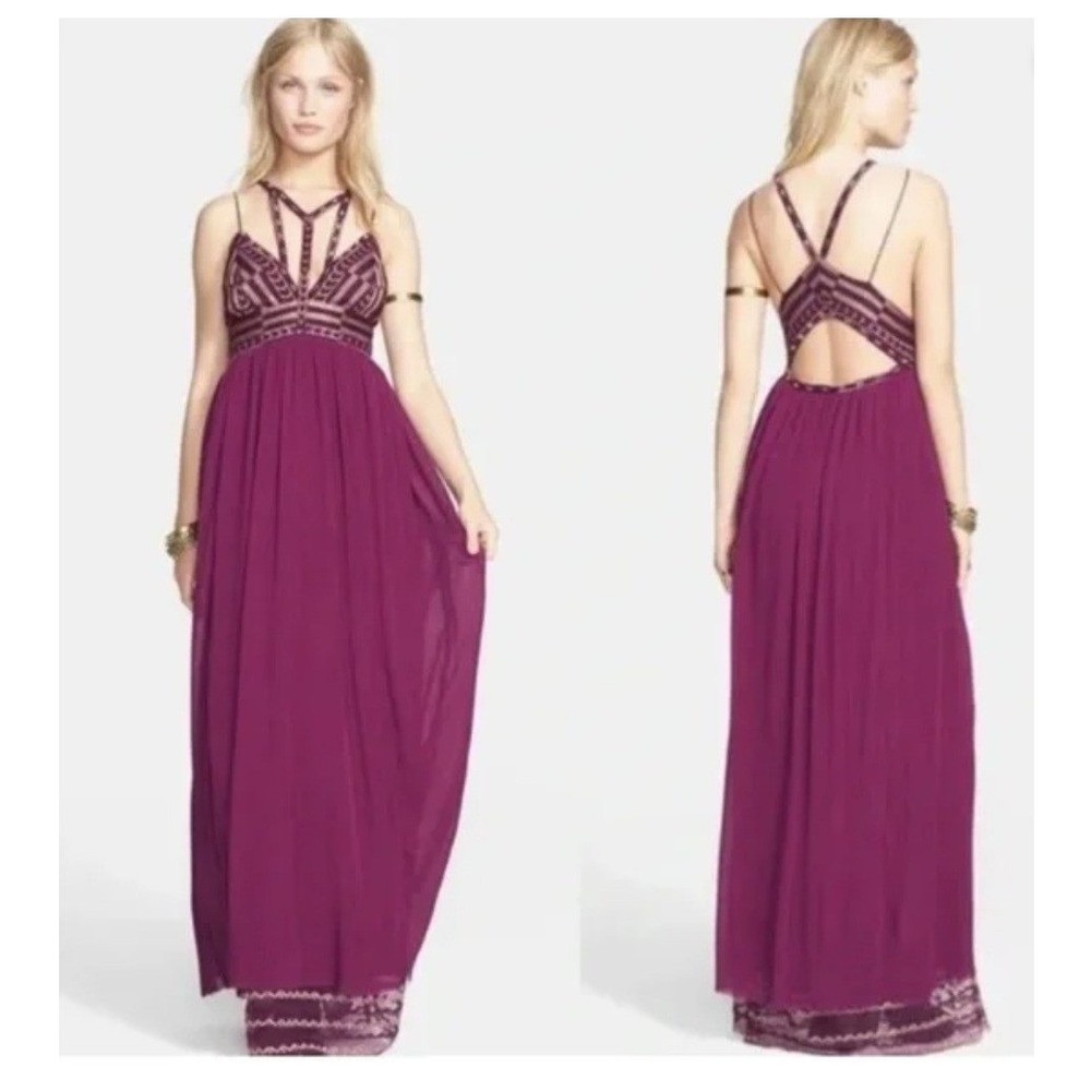 Free People Sacred Geometry Maxi Dress in Dahlia Size‎ 8